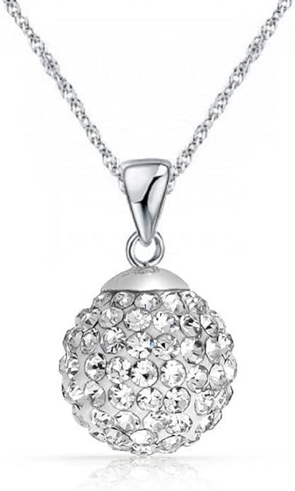 Amazon.com: Crystalline Azuria Crystals Solid Silver S925 Disco Ball White Pendant Necklace for Women 18 inches for Women: Clothing, Shoes & Jewelry Crystal Falls, White Crystals, Crystal Necklace Pendant, Disco Ball, Necklace For Women, Crystal Pendant, Sterling Silver Necklaces, Crystal Necklace, Shoes Jewelry