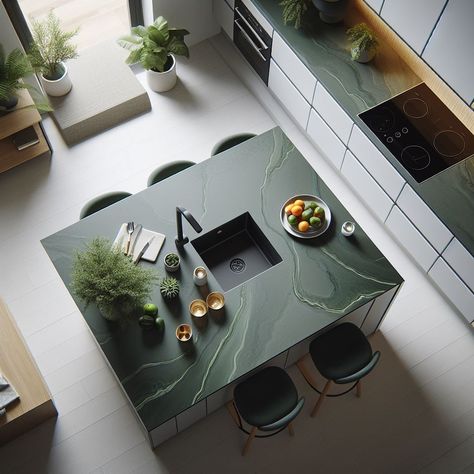 Transform your kitchen with the luxurious Verde Guatemala Worktop! 🌟 Get up to 50% off for a limited time. Hurry, offer ends soon! 🎉❤️ #HomeDecor #KitchenDesign #LimitedOffer #kitchen #worktops Green Kitchen Wood Worktop, Green Marble Benchtop, Green Kitchen Quartz Worktop, Green Kitchen Wooden Worktop, Coriander Countertop Epoxy, Kitchen Worktop, Get Up, Kitchen Renovation, Guatemala