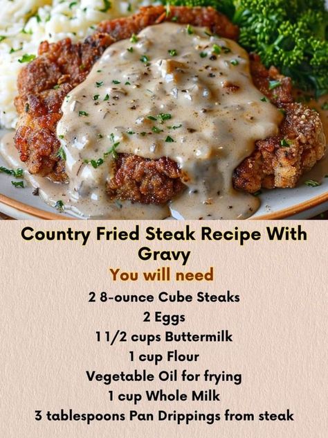 Alex Guarnaschilli 🍜 | Country Fried Steak Recipe With Gravy  | Facebook Chicken Fried Steak Pioneer Woman, Fried Cube Steak Recipes, Fried Cube Steak, Fried Cube Steaks, Country Fried Steak Recipe, Cube Steaks, Hamburger Gravy, Chicken Fried Steak Recipe, Fried Steak Recipes