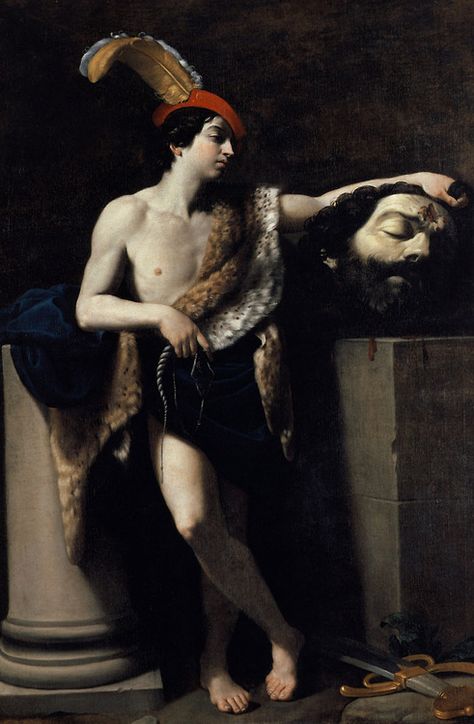 “David with the Head of Goliath”, 1606, Guido Reni. Giuseppe Arcimboldo, Baroque Painting, Uffizi Gallery, Religious Paintings, Religious Painting, Baroque Art, Louvre Paris, A4 Poster, Oil Painting Reproductions