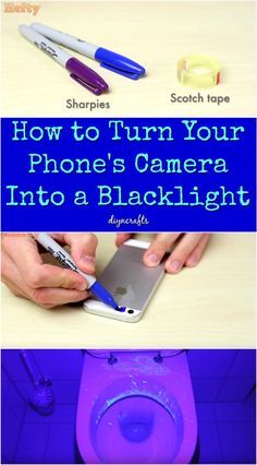 How to Turn Your Phone's Camera Into a Blacklight {Video} Diy Blacklight, Diy Black Light, Cat Repellent, Club Photography, Light Video, Iphone Tips, Scotch Tape, Phone Hacks, Cover Iphone