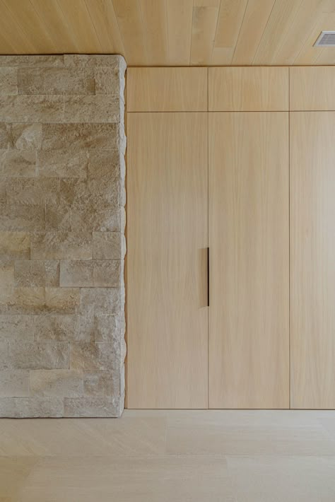 Clean + Minimal Hallway Storage in White Oak. Floor To ceiling. Narrow gaps. Millwork by Advanced Woodwork. Design by Nomad Design Inc. Minimal Hallway, Nomad Design, Hallway Closet, Luxury Closets Design, Mudroom Design, Hallway Storage, Floor To Ceiling, Narrow Hallway, Master Closet