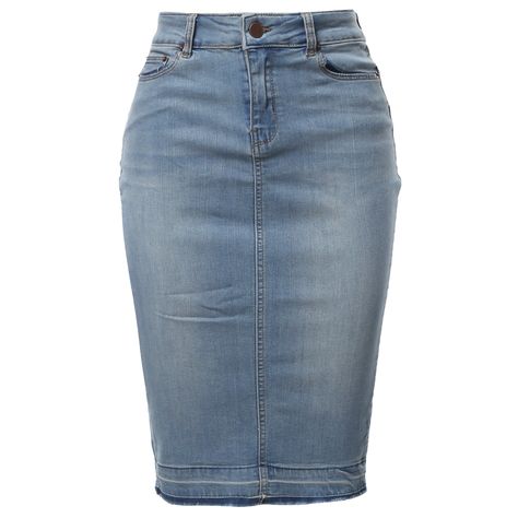 Knee Length Jean Skirts, Jean Pencil Skirt, Denim Skirt Outfits, Women's Suiting, Skirt Knee Length, Pencil Skirt White, Denim Jean Skirt, Denim Pencil Skirt, Womens Pencil Skirts