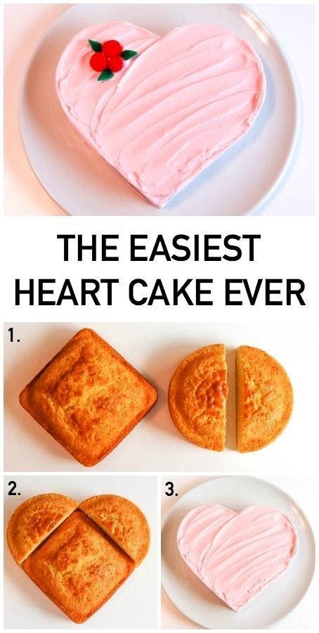 Heart Cake Design, Heart Shaped Cake, Heart Cakes, Shaped Cake, Heart Cake, Creative Cakes, Easy Cake, Healthy Baking, Let Them Eat Cake