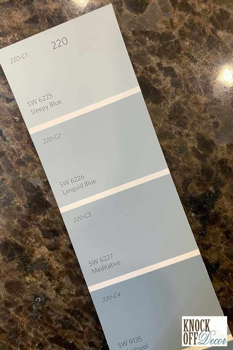 Honest Blue Sherwin Williams, Soft Blue Paint Colors, Blue Sherwin Williams, Calming Paint Colors, Sleepy Blue, Blue Pallets, Blue Gray Paint, Ocean Nursery, Floral Room