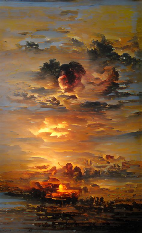 Dream By Wombo Wallpaper, Sunset Painting Wallpaper, Aesthetic Walls, Wombo Art, Wallpaper Sunset, Demon Days, Dream By Wombo, Sunset Painting, Painting Wallpaper