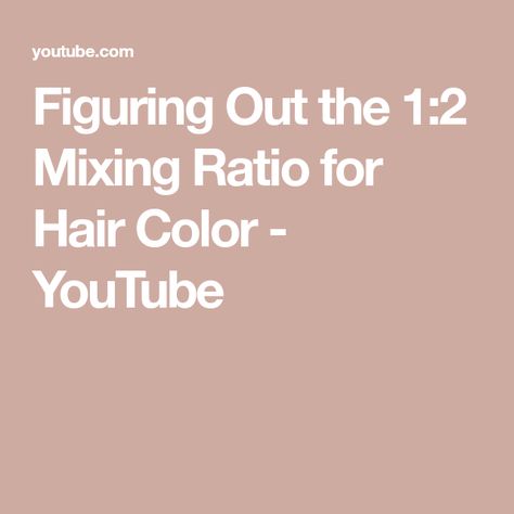 Figuring Out the 1:2 Mixing Ratio for Hair Color - YouTube Special Event Hair, Event Hair, Copper Hair, How To Measure, Hair Dye, Dyed Hair, Special Event, Special Events, Hair Color