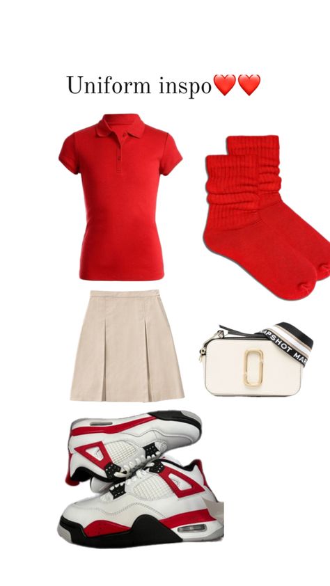 Red uniform fit Red Uniform, Uniform Outfits, Fashion Mistakes, Red