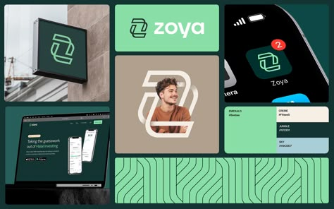 Zoya | Fintech Branding by Wesley Marc Bancroft ᴸᵁᴺᴼᵁᴿ on Dribbble Fintech Branding, Brand Guide Design, Fintech Logo, Finance Branding, Brand Identity Design Logo Inspiration, Branding Identity Inspiration, Identity Guidelines, Startup Branding, Brand Identity Guidelines