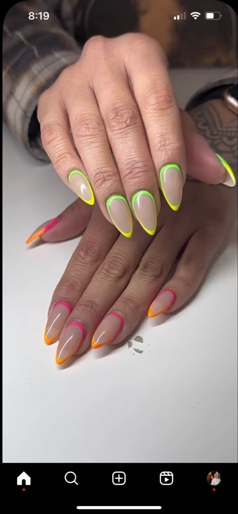 Border Nail Designs, Outline Nail Design, Outline Nails Design, Border Nails, Nails For Summer, Nail Design, Nail Ideas, Cute Nails, Nail Designs