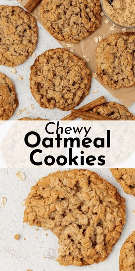 No more dry, flavorless oatmeal cookies. I've tested and tweaked these chewy oatmeal cookies until they were share-worthy! Now you can make the best oatmeal cookie recipe in under 20 minutes from start to finish! Best Oatmeal Cookies Ever Recipe, Quick And Easy Oatmeal Cookies, How To Make Oatmeal Cookies, Bakery Style Oatmeal Cookies, Graham Cookies Recipe, Traditional Oatmeal Cookies, Healthy Easy Oatmeal Cookies, Slice And Bake Oatmeal Cookies, Oatmeal Cookies With Quick Oats