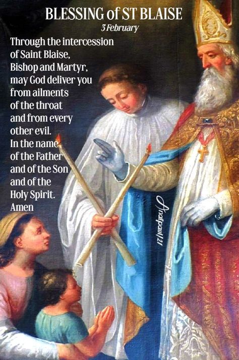 Quote of the Day – 3 February – The BLESSING of ST BLAISE – AnaStpaul Saint Blaise Catholic, St Blaise Prayer, St Blaise Feast Day, St Blaise, Poverty Quotes, Sacrifice Quotes, Prayers Of The Saints, Catholic Holidays, Saint Blaise