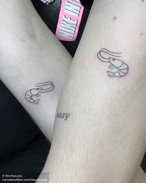 Their cat’s name is Shrimp Mens Face Tattoos, Lobster Tattoo, Stick N Poke, Matching Couple Tattoos, Dope Tattoos For Women, Poke Tattoo, Matching Tattoo, Badass Tattoos, Time Tattoos