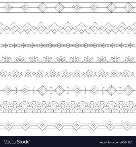 Linear Embroidery Designs, Geometrical Border Design, Geometrical Embroidery Designs, Art Deco Embroidery Pattern, Geometric Embroidery Designs, Geometric Border Design, Linear Embroidery, Art Deco Embroidery, Geometric Borders