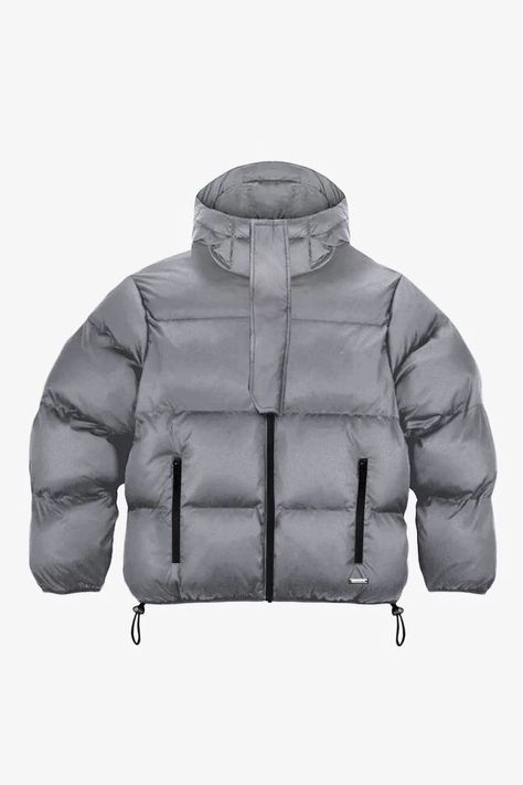 Grey Puffer Jacket Outfit Men, Winter Jacket Men Cold Weather, Modern Fashion Men, Puffer Jacket Design, Streetwear Puffer Jacket, Puffer Streetwear, Graphic Design Inspiration Branding, Massive Wardrobe, Puffer Jacket Outfit Men