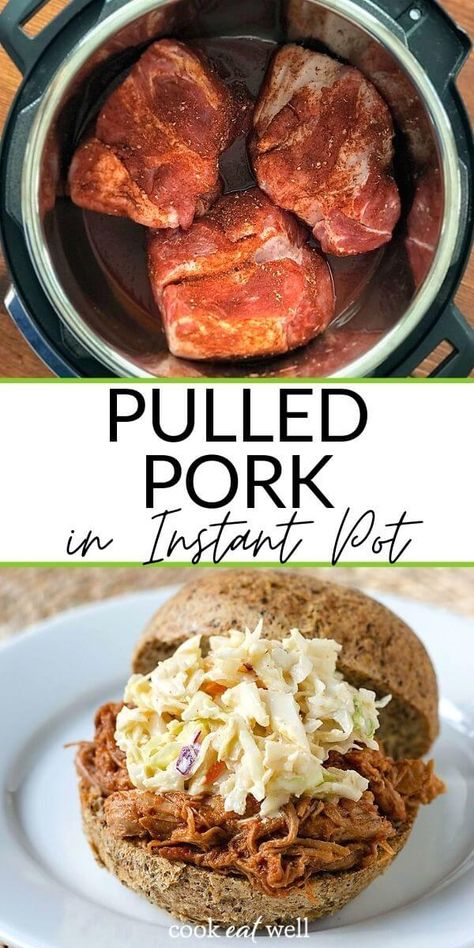 The easiest Instant Pot pulled pork recipe! This healthy BBQ pulled pork is paleo, keto, Whole30, gluten-free, dairy-free, and sugar-free. It's so easy and it's so good! Low Calorie Pulled Pork, Healthy Bbq Pulled Pork, Shredded Bbq Pork, Instant Pot Pulled Pork Recipe, Whole Lotta Yum, Instant Pot Pulled Pork, Bbq Pork Tenderloin, Low Carb Instant Pot Recipes, Bbq Pulled Pork Recipe