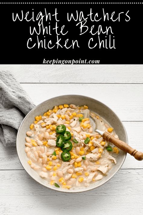 Ww White Chicken Chili, Weight Watchers Chicken Chili, Weight Watchers White Chicken Chili, Chili With White Beans, White Chicken Chilli, White Bean Chicken Chili Recipe, Traditional Chili Recipe, Chicken Chili Soup, Creamy Chicken Chili