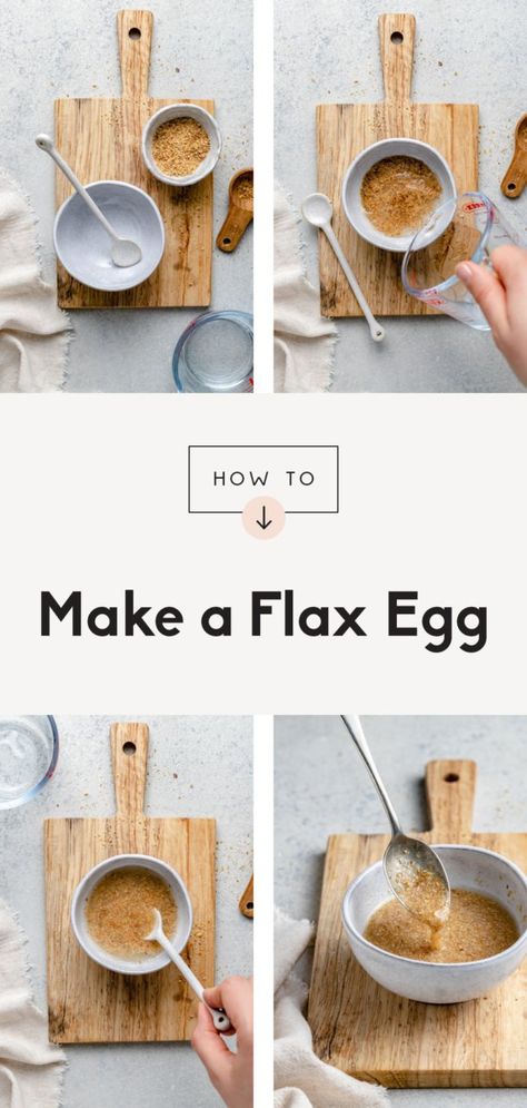 Learn exactly how to make a flax egg with just 2 ingredients to use in your favorite baked goods to make them vegan! In this easy tutorial, you'll learn exactly what a flax egg is, the perfect flax egg ratio and how to use it to replace regular eggs in your fav recipes. Tips and recipes included! #flaxegg #howto #vegan #baking #tutorial Baking Chart, Vegan Egg Replacement, Diy Food Gifts, Ambitious Kitchen, Seasonal Cooking, Healthy Plan, Gluten Free Egg Free, Flax Egg, Baking Tutorial