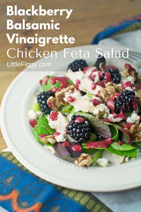 Blackberry Vinaigrette, Blackberry Balsamic, Balsamic Vinegarette, Blackberry Salad, Balsamic Vinaigrette Salad, Chicken Feta, Vinegar Salad Dressing, Salad Dressing Recipes Homemade, Balsamic Chicken