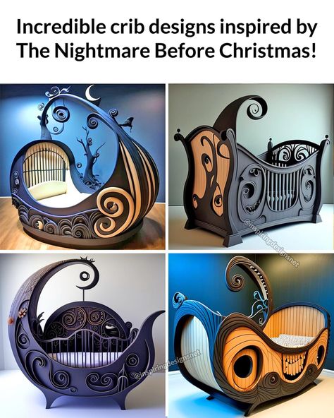 Dark Themed Nursery, Nightmare Before Christmas Baby Nursery, Nightmare Before Christmas Nursery, Goth Baby Nursery, Goth Nursery, Gothic Nursery, Dark Nursery, Goth Houses, Crib Design