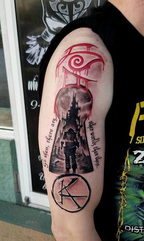 Dark Tower Tattoo Ideas, Salems Lot Tattoo, The Dark Tower Tattoo, The Dark Tower Art, Evil Tower, Dark Tower Tattoo, Stephen King Tattoos, Dark Tower Art, Tower Tattoo