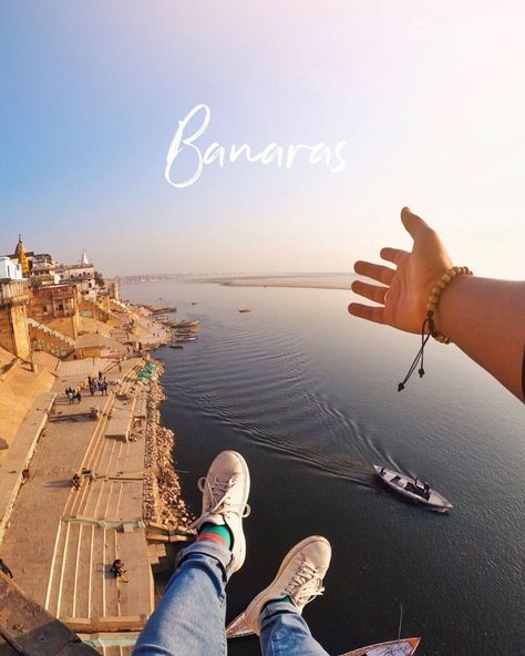 912 Likes, 21 Comments - Varanasi | Banaras | Kashi (@varanasiguru) on Instagram: “There is an unmatched tranquility to walking by the Ganga and just being in the moment ✨• It’s been…” Varanasi Photography Beautiful, Mountain Photoshoot, Being In The Moment, India Travel Places, Travel Pose, Persian Architecture, Travel Infographic, Self Photography, Blogger Photography