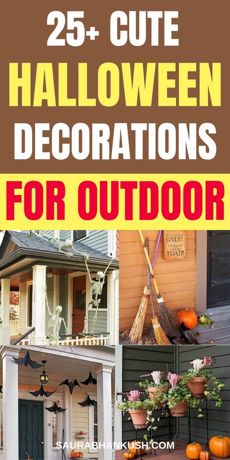 25+ Cute DIY Outdoor Halloween Decorations for yards and porch for Halloween Party 2019. Here is my Scary Outdoor Halloween decorations to fall in love with my Outdoor halloween home decor list. Go through my Outdoor Halloween Decorations list. #halloween #homedecor #halloweendecorations #outdoorhalloweendecorations Scary Outdoor Halloween Decorations, Halloween Decor Diy Indoor, Halloween Decorations Indoor Scary, Diy Outdoor Halloween Decorations, Halloween Outdoor Decoration, Scary Halloween Decorations Outdoor, Halloween Party Decor Diy, Outdoor Halloween Decorations, Halloween Diy Outdoor