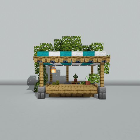 Minecraft Village Shops Ideas, Village Stall Minecraft, Market House Minecraft, Villager Ideas Minecraft, Trading Stalls Minecraft, Minecraft Desert Market Stall, Cute Minecraft Market, Minecraft Village Marketplace, Minecraft Villager Stall Ideas