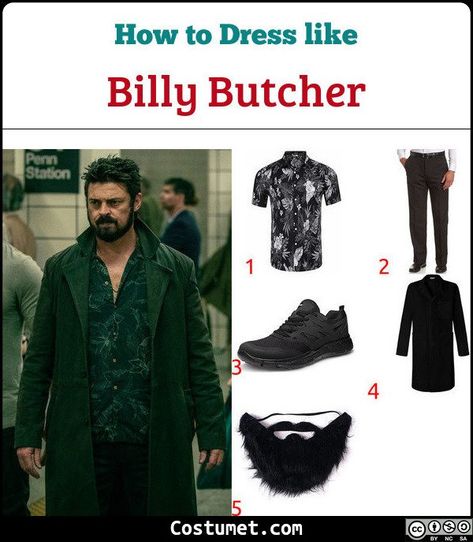 Billy Butcher costume is a black floral button-down shirt, black pants, and a black coat. All that black can’t hide the fact that he can take you down.           #TheBoys #male #tv #comics #TheBoys Billy Butcher Costume, Billy Butcher Outfit, Billy Butcher Aesthetic, Male Halloween Costume Ideas, The Boys Costume, Male Costume Ideas, Butcher Costume, The Boys Cosplay, Billy Butcher The Boys