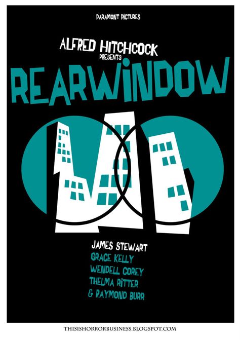 Saul Bass - Rear Window poster Saul Bass Inspired, Saul Bass Posters, Hitchcock Film, James Stewart, New York School, Robert Rauschenberg, Paul Rand, Film Posters Vintage, Alternative Movie Posters