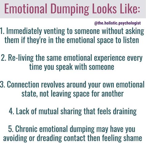 Emotional Dumping, Dr Nicole Lepera, Nicole Lepera, Holistic Psychologist, Understanding Emotions, Mental Health Facts, Mental Health Therapy, Emotional Awareness, Law Of Attraction Affirmations