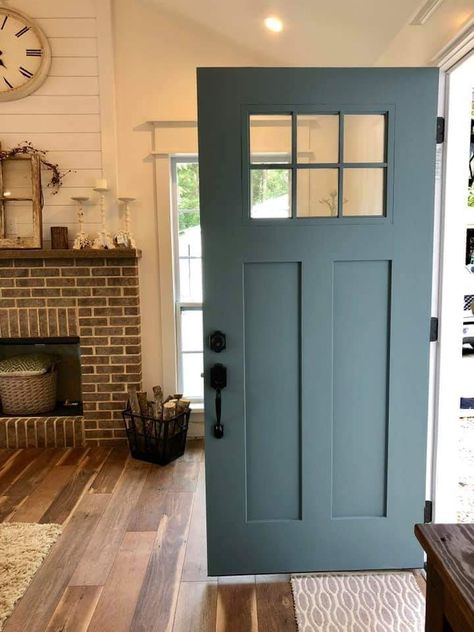 Best Front Door Colors, Best Front Doors, Front Door Paint Colors, Stone Exterior, Door Paint Colors, Brick Exterior, Painted Front Doors, Shabby Chic Vintage, House Paint