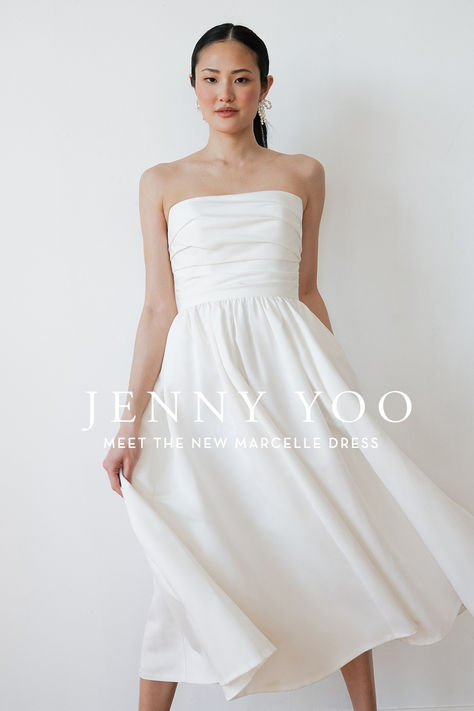 New Jenny Yoo little white dress collection coming soon 🤍 Perfect for bridal showers, rehearsal dinner, and honeymoons. Rehearsal Dinner Dress Boho, Rehearsal Dinner Bride, Rehearsal Dinner Dress, Dinner Reception, Reception Dresses, Little White Dress, Rehearsal Dinner Dresses, Jenny Yoo, Honeymoons