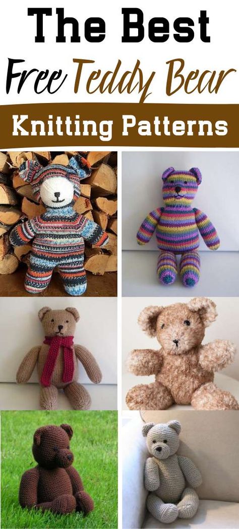 Teddy Bear Knitting Pattern Free, Bear Knitting Pattern Free, Stuffed Toys Patterns Free, Knitting Stuffed Animals, Knit Toys Free Pattern Stuffed Animals, Knitted Toys Free, Bear Knitting Pattern, Knitting Bear, Knitting Patterns Free Dog