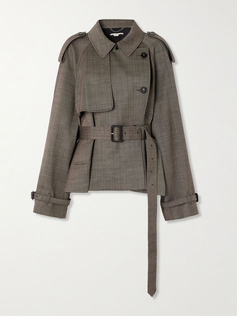 Jacket Belt, Women's Trench Coat, Luxury Belted Collared Outerwear, Designer Brown Belted Outerwear, Luxury Brown Belted Outerwear, Trench Coat Haute Couture, Belted Wool Double-breasted Outerwear, Brown Double-breasted Belted Outerwear, Cropped Trench Coat