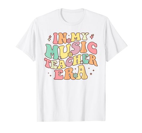 PRICES MAY VARY. In My Music Teacher Era Retro Back To School First Day T-Shirt Retro In My Music Teacher Era. Back to school, first day of school Groovy cute tee for Music Teacher to celebrate back to school or last day of school for your Music Teacher teacher on Teacher Appreciation Week, Birthday or Christmas. Lightweight, Classic fit, Double-needle sleeve and bottom hem Teacher Summer, School First Day, Teachers Halloween, School Tees, Teacher Appreciation Week, T Shirt Costumes, School Counselor, Kindergarten Teachers, Last Day Of School