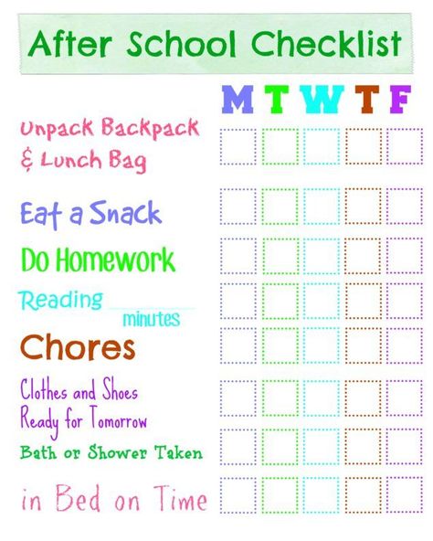 Free printable After School Checklist and directions for making it work with dry erase. #printable #organization #parenting Kindergarten After School Routine, After School Routine For Kids, Kid Chores, After School Schedule, After School Checklist, Printable Organization, Uppfostra Barn, Kids Routine, Kids Chores