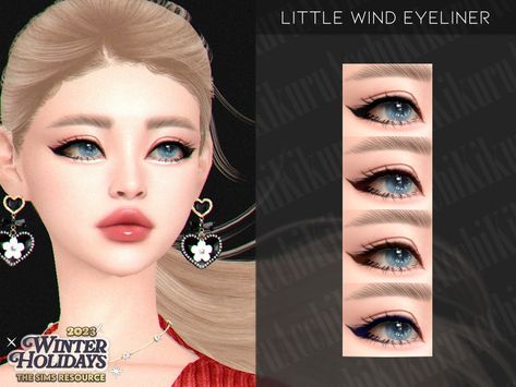 The Sims Resource - Little Wind Eyeliner Sims 4 Asian Eyeliner, Asian Eyeliner, Cc Shoes, Sims 4 Cc Shoes, Sims 4 Cas, Sims 4 Cc, The Sims Resource, Sims Resource, The Sims