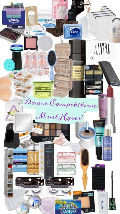 This is everything you will need to be successful for those long competition weekends!    www.amazon.com/shop/drpelvicpaindo/ List: “Dance competition must haves” What To Pack For Dance Competition, Grwm For A Dance Competition, Dance Comp Essentials, Dance Competition Necessities, Competition Dance Bag Essentials, Makeup Routine Guide, Dance Comp, Dance Makeup, Dance Bag