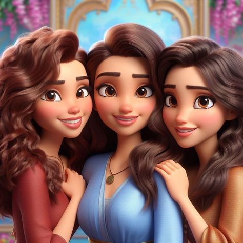 Girls Friendship Dp, 3 Best Friends Pictures, Three Best Friends Quotes, Family Picture Drawing, Mother And Daughter Drawing, Divine Infant Jesus, Friends Hanging Out, 3 Best Friends, Disney World Pictures