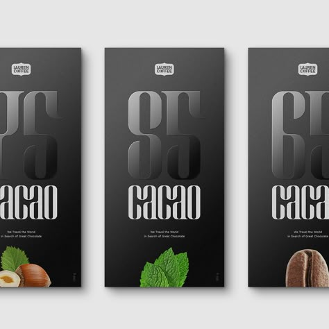 Lauren Coffee Dark Chocolate Branding by Michael Chernykh – Inspiration Grid | Design Inspiration Making Chocolate Covered Strawberries, Dark Chocolate Brands, Chocolate Branding, Sally Williams, Expensive Chocolate, Custom Typeface, Design Chocolate, Bar Packaging, Clever Logo Design