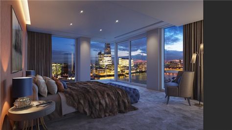 Meet five of London's best penthouses currently on the market - Knight Frank Apartamento New York, Penthouse Luxury, Luxury Apartments Interior, Simple Bed Designs, Penthouse Living, Luxury Penthouse, Luxury Living Room Design, Room Deco, Indie Room