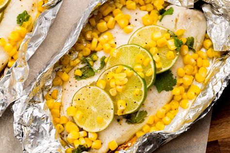 Honey Lime Tilapia, Sweet Corn Recipes, Foil Pack Dinners, Grilled Seafood Recipes, Foil Pack Meals, Easy Grilling Recipes, Foil Packet Meals, Foil Packet, Grilled Dinner