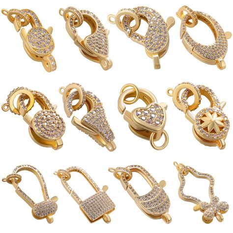 Jewelry Knowledge, Lock Jewelry, Art Jewelry Design, Jewelry Design Drawing, Pearls Jewelry, Jewelry Appraisal, Diamond Jewelry Designs, Bridal Gold Jewellery Designs, Jewelry Clasps