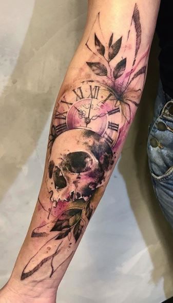 Skulls Tattoo For Women, Skull And Flower Sleeve Tattoos For Women, Womans Skull Tattoos, Women Skull Tattoo Sleeve, Skull Thigh Tattoos For Women, Woman’s Skull Tattoo, Floral Skull Tattoos For Women Leg, Beautiful Skull Tattoo For Women, Unique Tattoo Designs Sleeve For Women