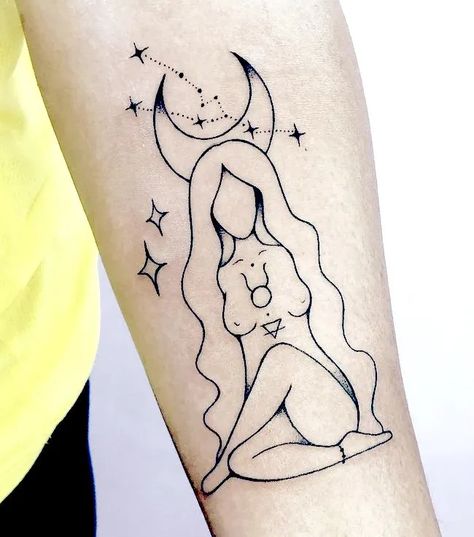 Black Taurus Goddess Tattoo, Taurus Venus Tattoo, Taurus Art Tattoo, Taurus Tattoo Designs For Women, Taurus Woman Tattoo, Venus Tattoo Planet, Taurus Bull Tattoos Design, Venus Tattoo Goddess, Taurus Goddess Tattoo