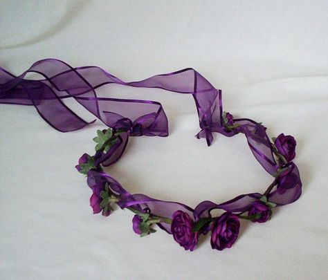 flower crowns for hair | ... Flower Crown Hair Accessories Purple ... | Millinery Flowers H Purple Flower Crown, Flower Crown Hair, Silk Flower Crown, Crown Fairy, Hair Halo, Crown Hair Accessories, Flower Head Wreaths, Gothic Hair, Halo Headpiece