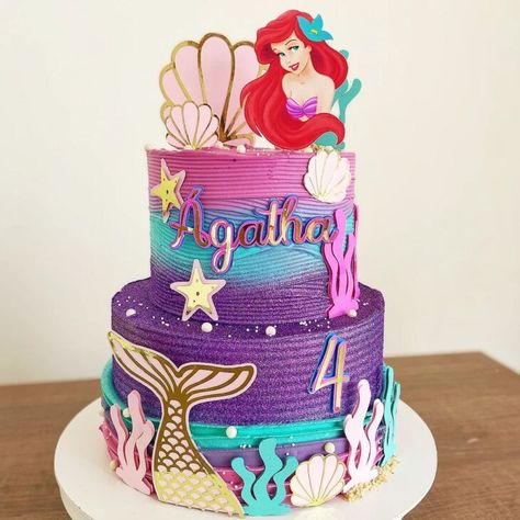 Bolo da Ariel: 95 ideias de bolo para quem ama a Pequena Sereia Ariel Bebe, Bolo Ariel, Ariel Baby, Ariel Birthday Party, 2nd Birthday Party For Girl, Little Mermaid Cakes, Ariel Birthday, Mermaid Cakes, Maria Clara