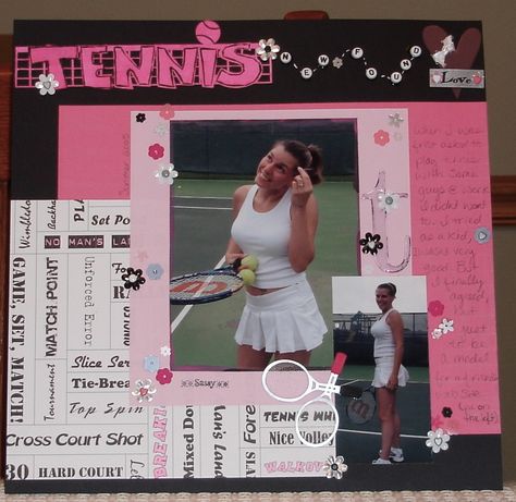 Tennis new found love - Scrapbook.com Senior Night Posters Tennis, Senior Posters, Senior Night Posters, Scrapbooking Sports, Tennis Posters, Senior Day, Senior Stuff, Sporty Spice, School Scrapbook