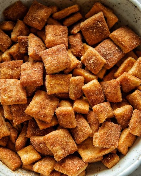 Homemade Cinnamon Toast Crunch - Plantifully Based Homemade Cinnamon Toast Crunch, Homemade Cinnamon Toast, Cinnamon Cereal, Homemade Cereal, Diy Cinnamon, Crunch Recipe, Soy Recipes, Cinnamon Toast Crunch, Sausage Patty